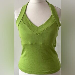 Silence + Noise Lime Green Ribbed Tank Top